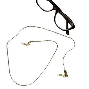 Eyeglass Holder Chain in Goldtone 30 In w/ Rubber ends in Black or White